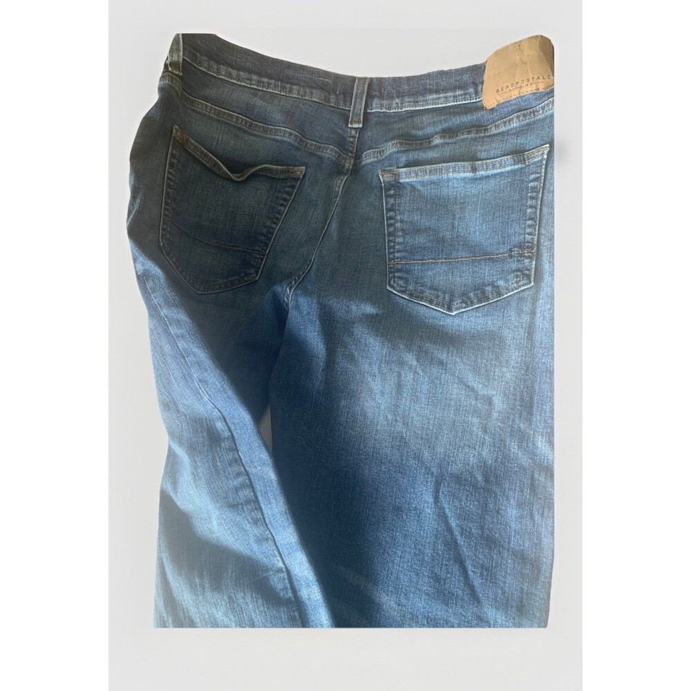 Aeropostale Jeans Men's 36x32 Slim Straight Stretch Denim Comfort Dark Wash 9846 - Picture 4 of 9